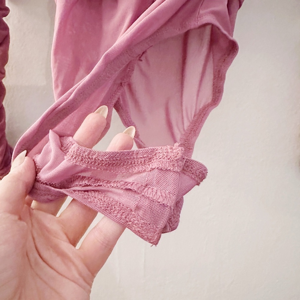 Princess Polly Ruched Long Sleeve Bodysuit Sheer Pink - Picture 6 of 7